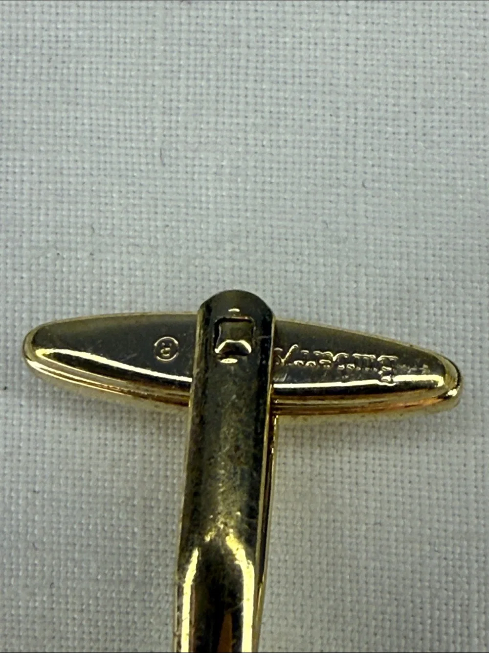 Vintage Burberrys Nova Check Knight Logo Gold Tone Cufflinks